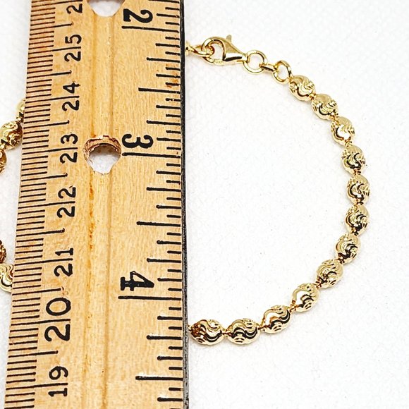 Italian 14K YG over 925 Sterling Silver chain bracelet 7 1/2 inch 4.30 grams - Picture 3 of 4